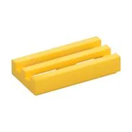 Tile Special 1 x 2 Grille with Bottom Groove, Yellow