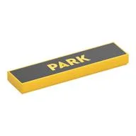 Tile 1 x 4 with 'PARK' on Black Background Print, Yellow