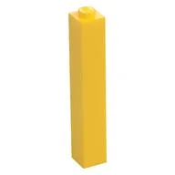 Brick 1 x 1 x 5 with Solid Stud, Yellow
