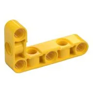 Technic Beam 3 x 5 L-Shape Thick with Alternating Holes, Yellow