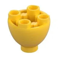 Brick Round 2 x 2 x 1 1/3 Inverted, Yellow
