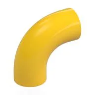 Brick Round 1 x 1 diameter Tube with 90 Degree Elbow (2 x 2 x 1) and Axle Holes (Crossholes) at each end, Yellow