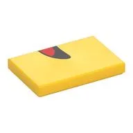Tile 2 x 3 with Half Mouth, Smiling Print, Yellow