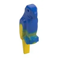 Animal, Bird, Parrot, Wide Beak and Tail with Marbled Blue Pattern, Yellow