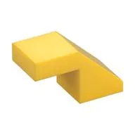 Brick Sloped 45° 2 x 1 with 2/3 Inverted Cutout and no stud, Yellow