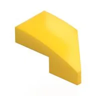 Brick Wedged, Curved 2 x 1 with Stud Notch Left, Yellow
