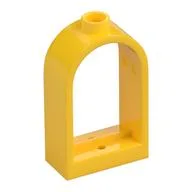 Window 1 x 2 x 2 2/3 with Rounded Top, Yellow