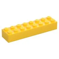 Brick 2 x 8, Yellow