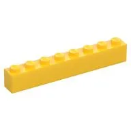 Brick 1 x 8, Yellow