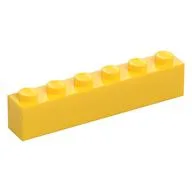 Brick 1 x 6, Yellow