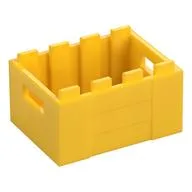 Box / Crate with Handholds 3 x 4 x 1 2/3, Yellow