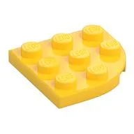 Plate Round Corner 3 x 3, Yellow