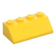 Brick Sloped 45° 2 x 4, Yellow
