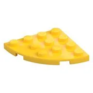 Plate Round Corner 4 x 4, Yellow