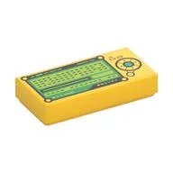 Tile 1 x 2 with Control Panel, Buttons, Green Screen Print, Yellow