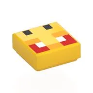 Tile 1 x 1 with Pixelated Bee Face, Red Eyes Print, Yellow