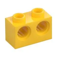 Technic Brick 1 x 2 [2 Pin Holes], Yellow