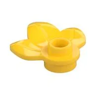 Plant, Plate 1 x 1 Round with 3 Leaves, Yellow
