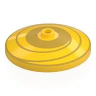 Dish 4 x 4 Inverted [Radar] with Gold Swirl Print, Yellow