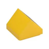 Brick Sloped Double 45° 1 x 1, Yellow