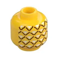 Minifig Head (No Face), Pineapple Print, Yellow