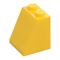 Brick Sloped 65° 2 x 2 x 2 with Bottom Tube, Yellow