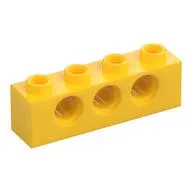 Technic Brick 1 x 4 [3 Pin Holes], Yellow