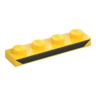 Plate 1 x 4 with Black Stripe Print, Yellow