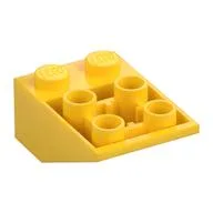 Brick Sloped Inverted 33° 3 x 2, Connections between Studs, Ovoid Bottom Pin, Yellow