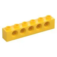 Technic Brick 1 x 6 [5 Pin Holes], Yellow