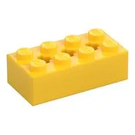 Brick Special 2 x 4 with 3 Axle Holes, Yellow