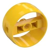 Technic Cylinder 4 x 4 with Pin Holes and Centre Bar, Closed Sides on Bar, Yellow