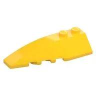 Brick Wedged, Curved 6 x 2 Left, Inner Ridges, Yellow
