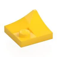 Plate Special 2 x 2 with Double Inverted Curve, 1 Stud, Yellow