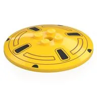 Dish 6 x 6 Inverted (Radar) with Wheel Rim, 4 Black Spokes Print, Yellow