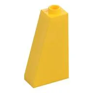 Brick Sloped 75° 2 x 1 x 3 with Hollow Stud, Yellow