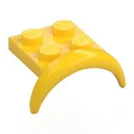 Wheel Arch, Mudguard 2 x 3 x 1 1/3 with 2 x 2 Plate, Yellow