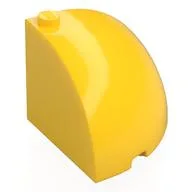 Brick Round Corner 4 x 4 x 3 Quarter Dome Top, Yellow