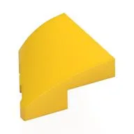 Brick Wedged, Curved 2 x 2 with Stud Notch Right, Yellow