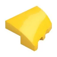 Brick Wedged, Curved 2 x 2 with Stud Notch Left, Yellow