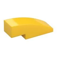 Brick Curved 3 x 1 No Studs, Yellow