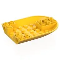 Aircraft Fuselage Curved Forward 6 x 8 Bottom with 2 Pin Holes, Yellow