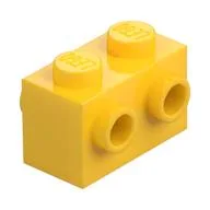 Brick Special 1 x 2 with Studs on 2 Sides, Yellow