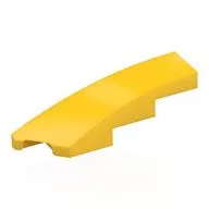 Brick Wedged, Curved 1 x 4 with Stud Notch Left, Yellow
