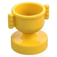 Duplo Trophy Cup with Number 1 in Shield - Closed Handles, Shallow Notches, Yellow