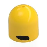 Helmet Dome, No Stud with Black Ovals / Eyes Print, Yellow