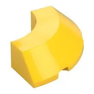 Brick Round Corner 4 x 4 x 1 with Bottom Cut Outs, No Studs, Flat Top, Yellow