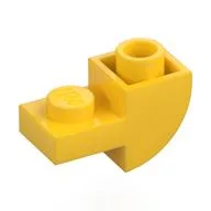 Brick Curved Inverted 1 x 2 with 1 x 1 Cutouts, Yellow