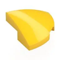 Brick Round Corner, Curved 2 x 2 x 2/3 Quarter Circle With 1 x 1 Bottom Cutout, Yellow