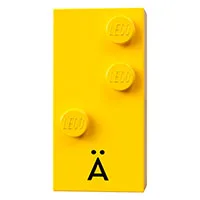 Braille Brick 2 x 4 with 3 Studs ⠜ and 'Ä' Print, Yellow